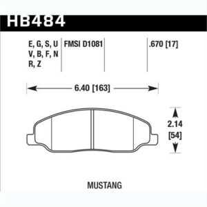 Hawk HB484Z.670 Pastillas de Freno delantera Mustang